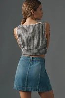 Sanctuary All Buttoned Up Utility Denim Mini Skirt