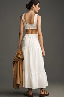 Sanctuary The Prairie Linen Tiered Maxi Skirt