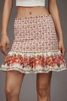 Farm Rio Summer Fruit Smocked Mini Skirt