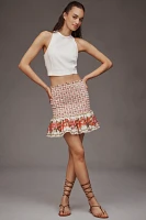 Farm Rio Summer Fruit Smocked Mini Skirt