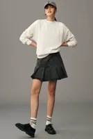Pilcro Pleated Denim Mini Skirt