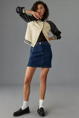 Pilcro Polished Denim Mini Skirt