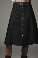 Pilcro Button-Front Denim Midi Skirt