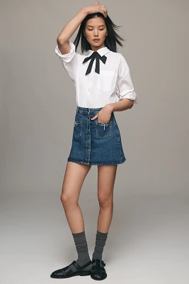 Maeve Denim Bow Mini Skirt