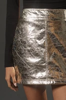 Hunter Bell Kaitlin Faux-Leather Metallic Mini Skirt