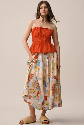 Hunter Bell Alexis Pleated Linen Blend Skirt