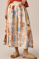 Hunter Bell Alexis Pleated Linen Blend Skirt