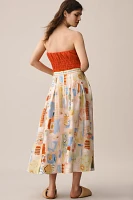 Hunter Bell Alexis Pleated Linen Blend Skirt