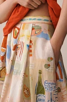 Hunter Bell Alexis Pleated Linen Blend Skirt