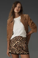 NIA Ventura Leopard Satin Mini Skirt