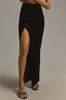 SAU LEE Vega Side-Slit Maxi Skirt