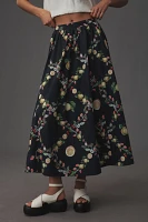 The Jacie Poplin Printed Midi Skirt by Maeve