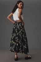 The Jacie Poplin Printed Midi Skirt by Maeve