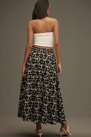 The Jacie Poplin Printed Midi Skirt by Maeve