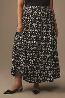 The Jacie Poplin Printed Midi Skirt by Maeve