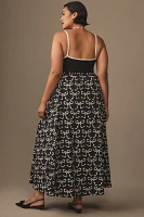 The Jacie Poplin Printed Midi Skirt by Maeve