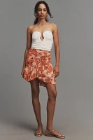 Maeve Ruffled Linen Wrap Mini Skirt