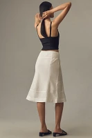 By Anthropologie Sheer Seamed Fluted Midi Skirt