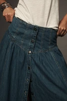 Pilcro Basque-Waist Denim Midi Skirt