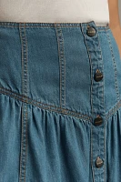 Pilcro Basque-Waist Denim Midi Skirt