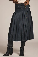 Pilcro Low-Slung Pleated Midi Skirt