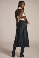 Pilcro Low-Slung Pleated Midi Skirt