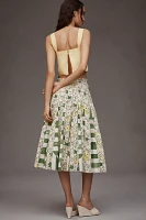 Hope for Flowers by Tracy Reese Patchwork Godet Pleated Midi Skirt