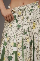 Hope for Flowers by Tracy Reese Patchwork Godet Pleated Midi Skirt