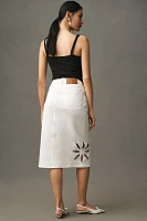 Another Girl Cutwork Utility Midi Skirt