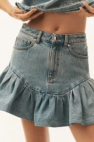 Retrofete Angelique Ruffled Denim Mini Skirt