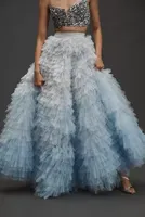 Morphine Fashion Gradient Tiered Ruffle Tulle Skirt
