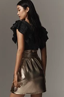 Never Fully Dressed Jaspre Faux-Leather Mini Skirt