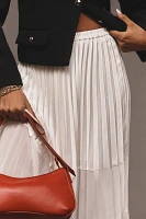 Caballero Mia Pleated Mesh Panel Midi Skirt