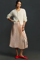 Caballero Mia Pleated Satin Midi Skirt