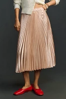 Caballero Mia Pleated Satin Midi Skirt