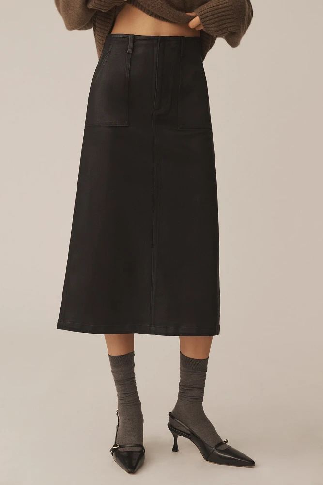 Le Jean Jocelyn Denim Midi Skirt