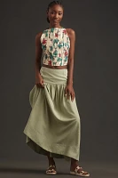 MON RENN Luna Embroidered Midi Skirt