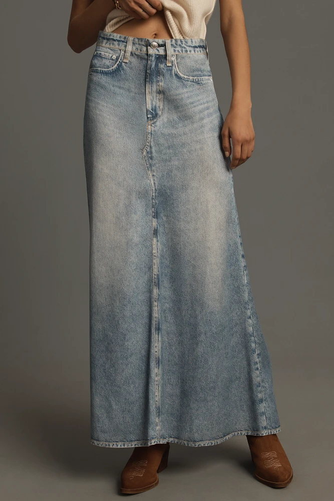 rag & bone Liquid Miramar Denim Maxi Skirt