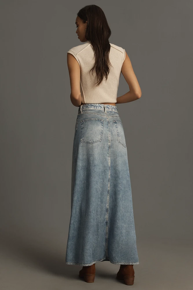 rag & bone Liquid Miramar Denim Maxi Skirt