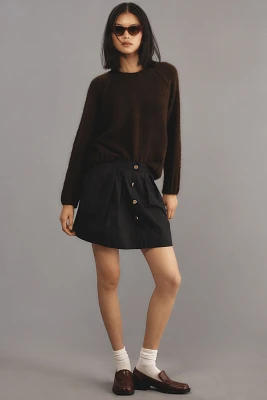 By Anthropologie Button-Front Mini Skirt