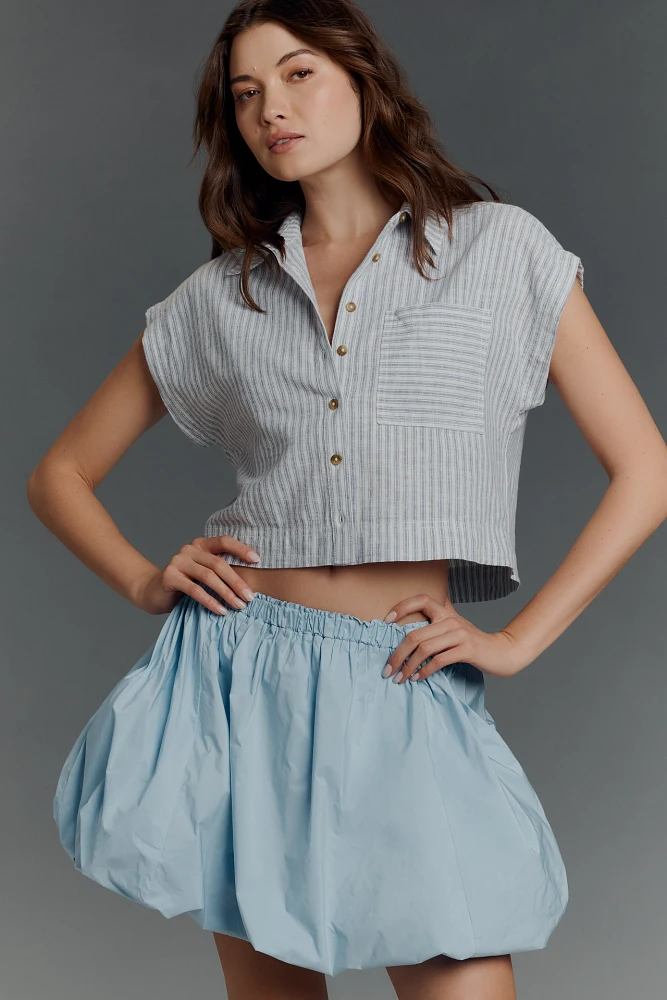 By Anthropologie Mini Bubble-Hem Skirt