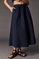 The Jacie Poplin Midi Skirt by Maeve