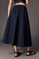 The Jacie Poplin Midi Skirt by Maeve