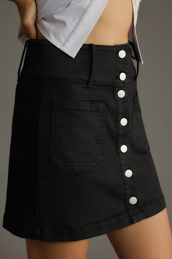 Pilcro Button-Front Denim Mini Skirt