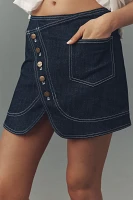 Pilcro Reworked Denim Wrap Mini Skirt