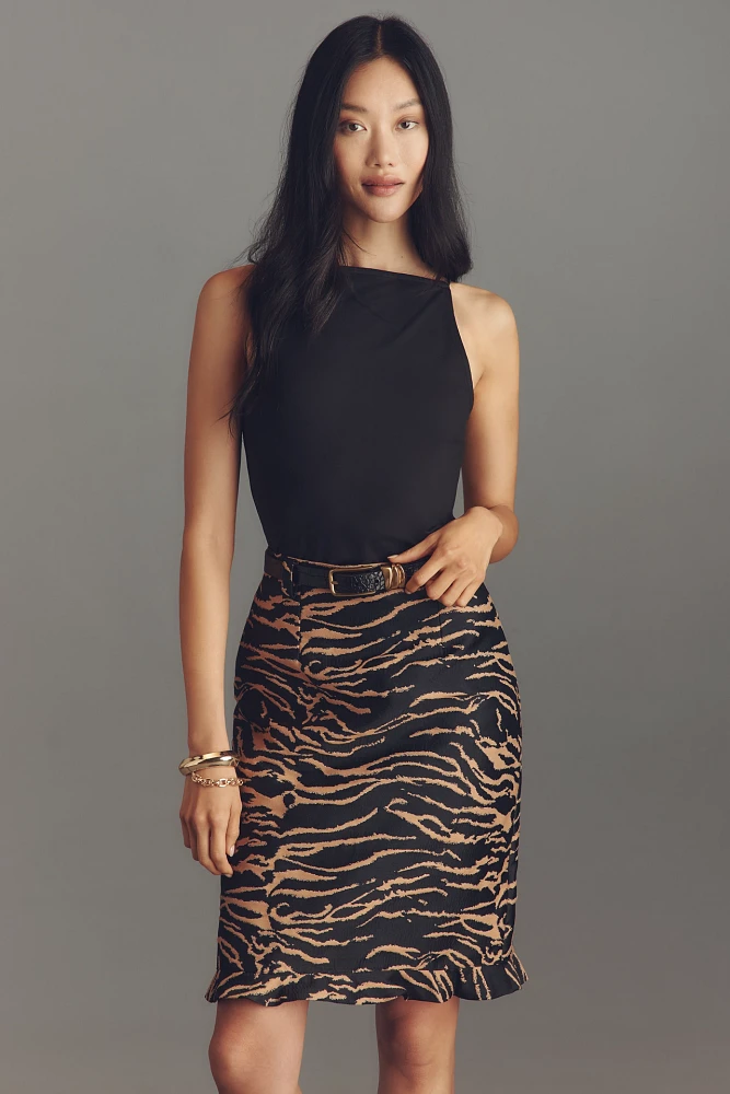 Baum und Pferdgarten Smilla Tie-Belt Zebra Knee-Length Pencil Skirt