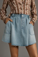 Pilcro Reworked Denim Skater Mini Skirt