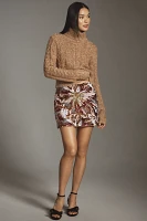 Le Superbe Abstract Floral Sequin Mini Skirt