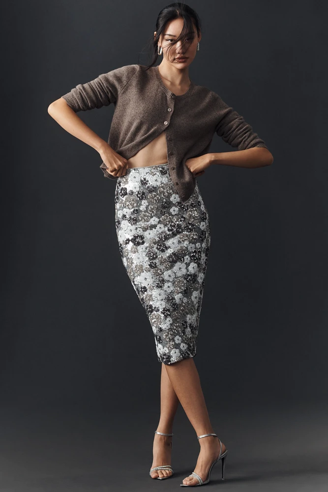 Le Superbe Liza Embellished Pencil Skirt