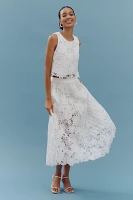 Le Superbe Pleated Lace Midi Skirt